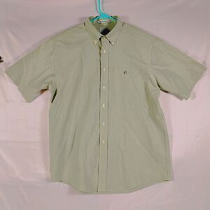 L.L. Bean Wrinkle-Free Button Down Shirt 16.5-REG Short Sleeve Oxford Greenish